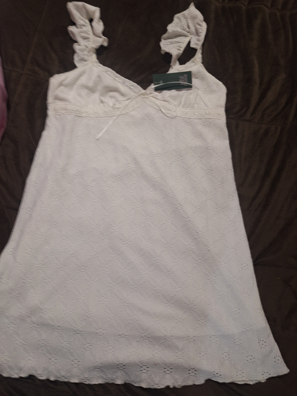 wild fable White Eyelet Ruffle Strap Dress